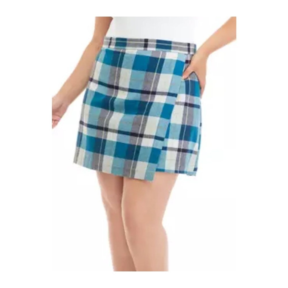 True Craft Women Plus 22W Red Plaid A-Line Knee Length Skirt schoolgirl clueless